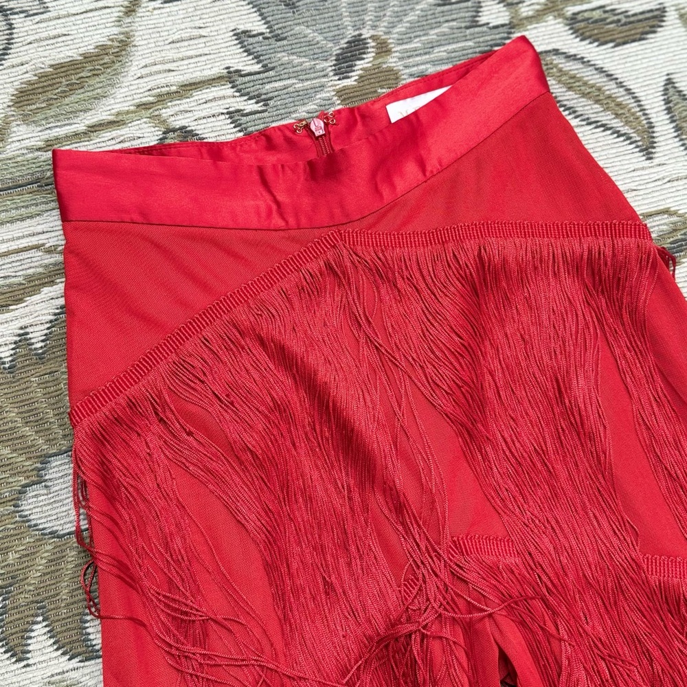 Meshki Red Fringe Pants XS - Picture 3 of 7